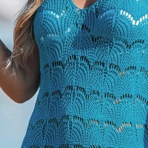 Crochet V-Neck Cover-Up Dress